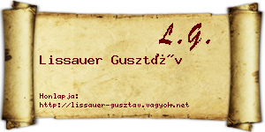 Lissauer Gusztáv névjegykártya